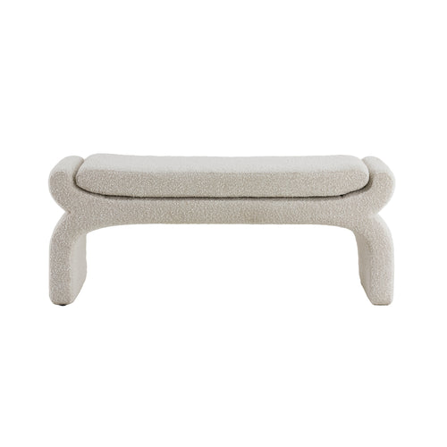 Nafya Boucle Cream Pouf (119 cm)
