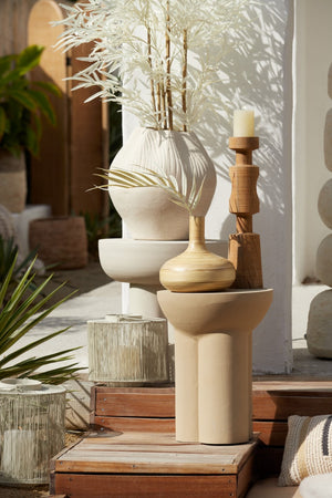 Mikola Matt Cream Side Table (50cm)