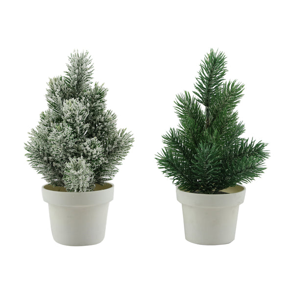 Tree h20cm green frosted