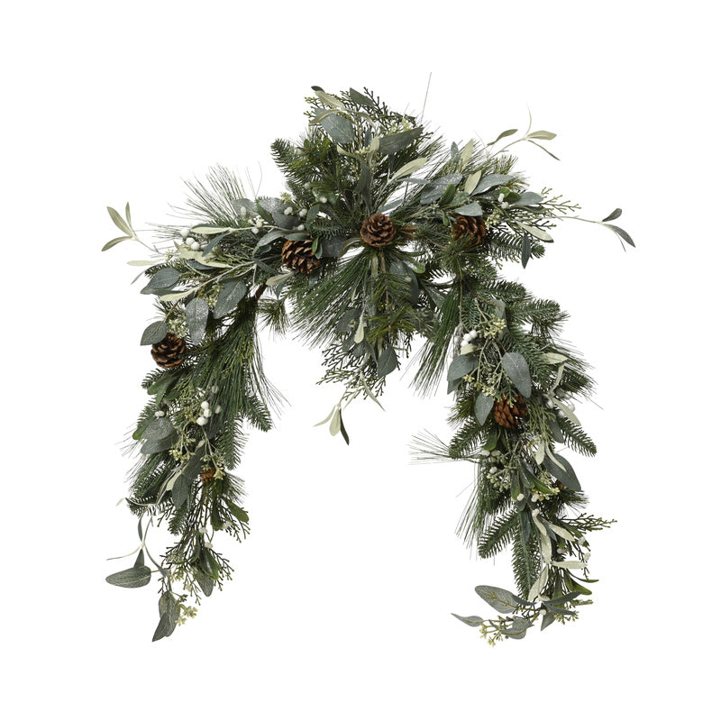 Modern garland glitter pinecones,eucalyptus indoor