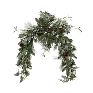 Modern garland glitter pinecones,eucalyptus indoor
