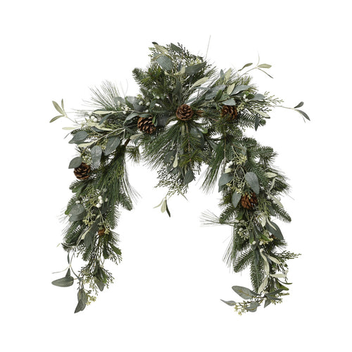 Modern garland glitter pinecones,eucalyptus indoor
