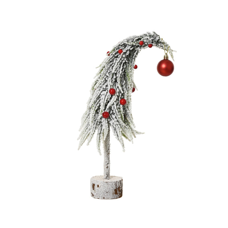 Mini tree snowy red baubles indoor fsc mix 100%