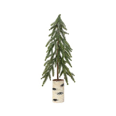 Mini tree green w silver glitter indoor