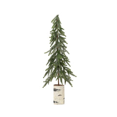 Mini tree green w silver glitter indoor
