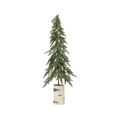 Mini tree green w silver glitter indoor