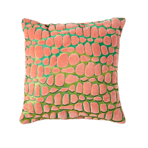Tomba Green And Coral Cushion (45 cm)