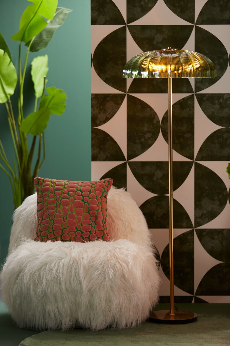 Tomba Green And Coral Cushion (45 cm)