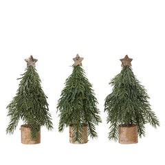 Mini tree assorted, gold glitter, silver glitter, and green 3ass indoor fsc mix 100%