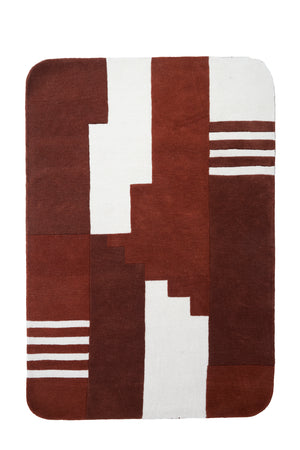 Rug 230x160 cm SYLINA cream+dark orange+brown