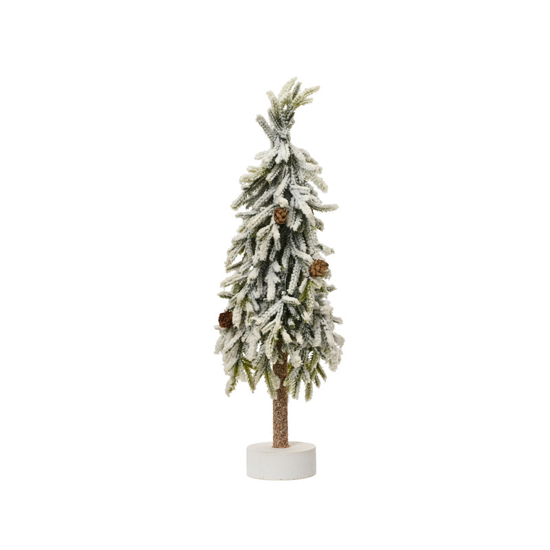 Merry fir mini tree snowy w pinecone indoor