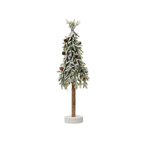 Merry fir mini tree snowy w pinecone indoor