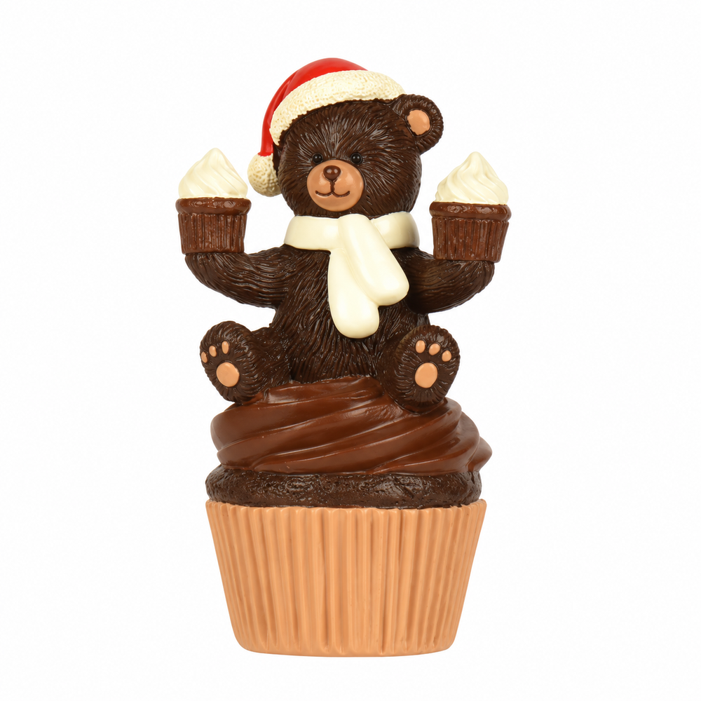 Cupcakes polyresin bear 2ass assorted 7.5cm x 7cm x H.12cm - each at