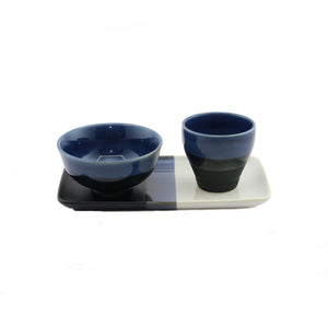 Black White And Blue Stoneware Bowl
