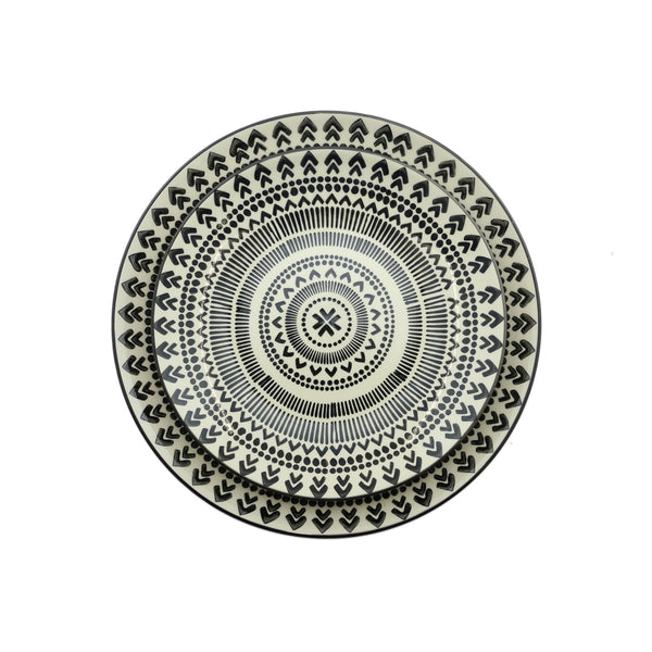 Dessert plate black and white d20.5cm