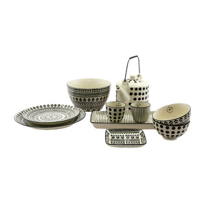 Dessert plate black and white d20.5cm