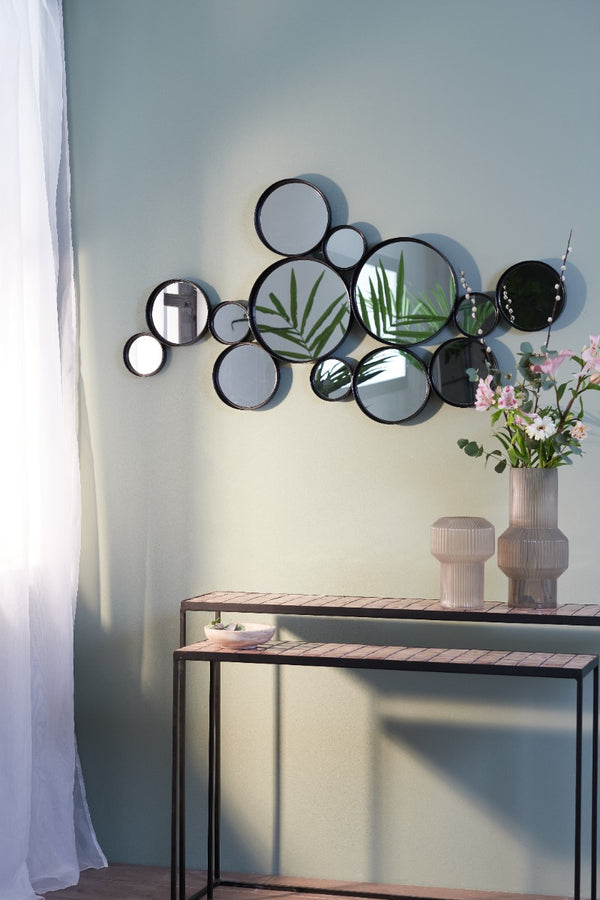 Cielo Circles Matt Black Mirror (127cm)