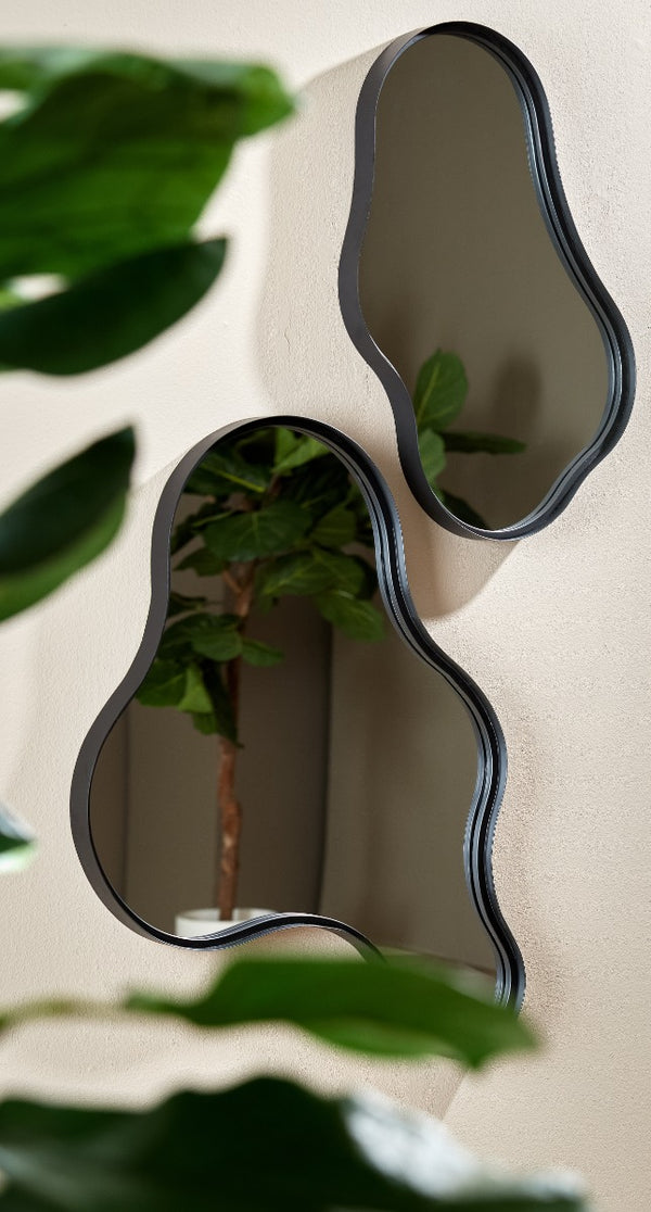 Levu Matt Black Mirror (59cm)