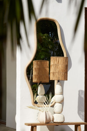 Celano Matt Natural Wood Mirror (161 x 80 cm)