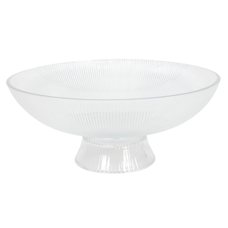 Glass dish Ø25x11cm lines