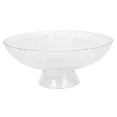 Glass dish Ø25x11cm lines