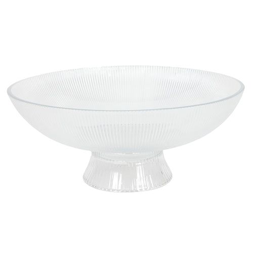 Glass dish Ø25x11cm lines