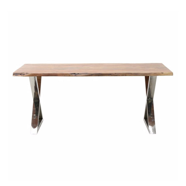 Natural Wood And Metal Dining Table (180 cm)