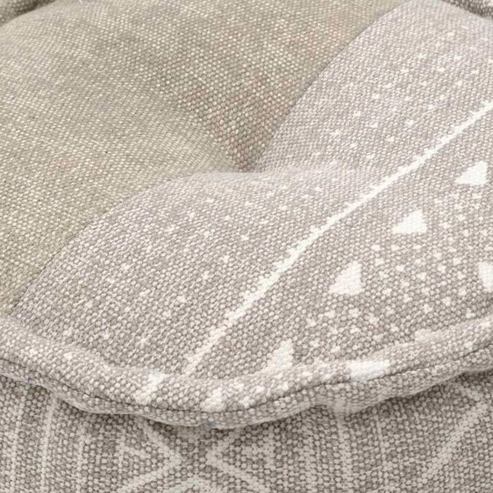 Brown Cream Fabric Poof (50 cm)