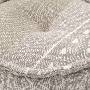 Brown Cream Fabric Poof (50 cm)