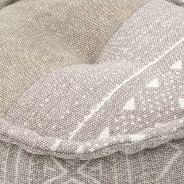 Brown Cream Fabric Poof (50 cm)
