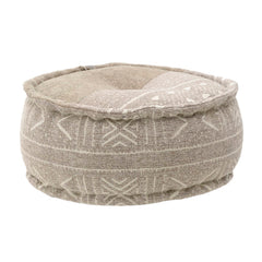 Brown Cream Fabric Poof (50 cm)