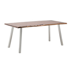 Natural Acacia Wood Table With Metal Legs