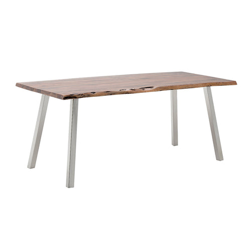 Natural Acacia Wood Table With Metal Legs