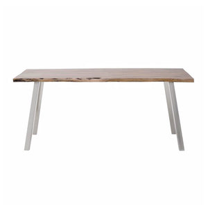 Natural Acacia Wood Table With Metal Legs