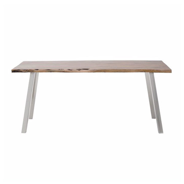 Natural Acacia Wood Table With Metal Legs