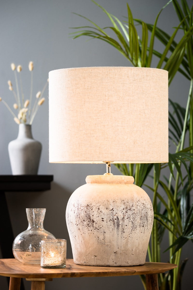 Etna Antique Grey Lamp Base (40 cm)