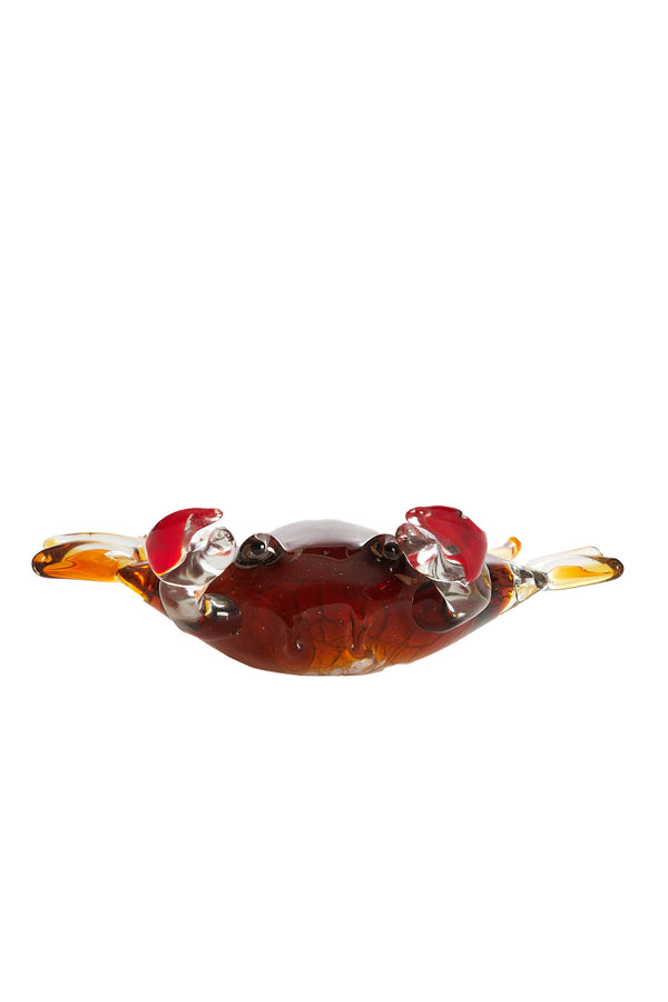 Ornament 20x5x6 cm CRAB glass brown