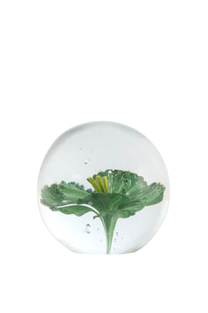 Ornament Ø8x8 cm FLOWER glass green+yellow