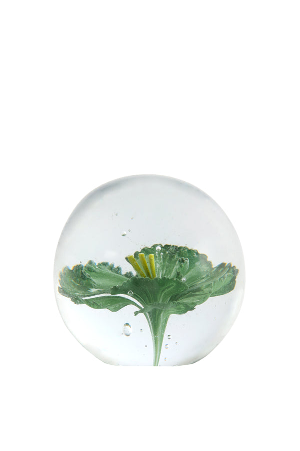 Ornament Ø8x8 cm FLOWER glass green+yellow