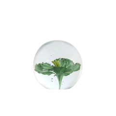 Ornament Ø8x8 cm FLOWER glass green+yellow