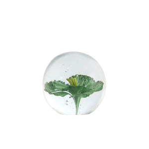 Ornament Ø8x8 cm FLOWER glass green+yellow
