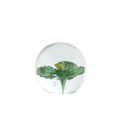 Ornament Ø8x8 cm FLOWER glass green+yellow