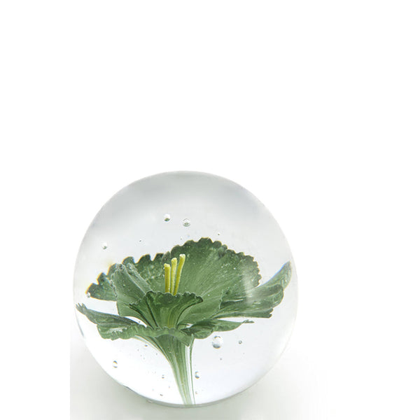 Ornament Ø8x8 cm FLOWER glass green+yellow