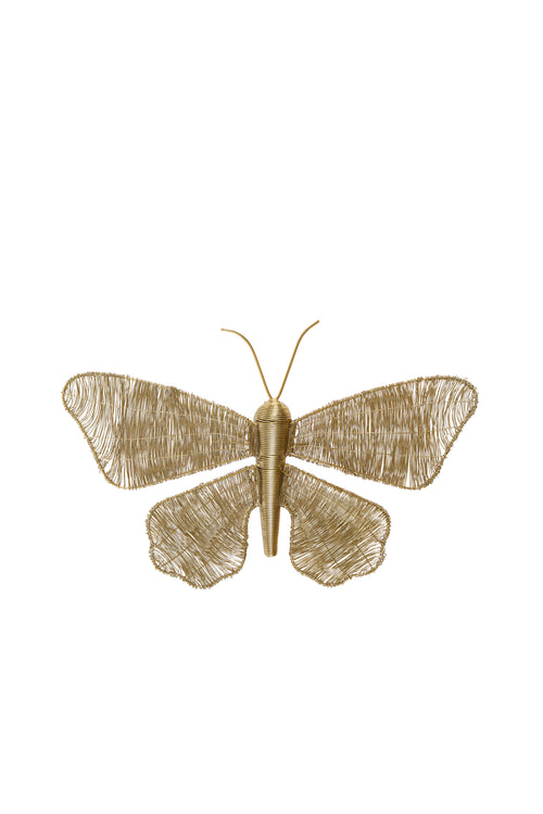 Wall ornament 40x25x8 cm BUTTERFLY gold