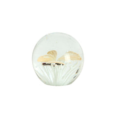 Ornament Ø8x8 cm BUTTERFLY glass cream