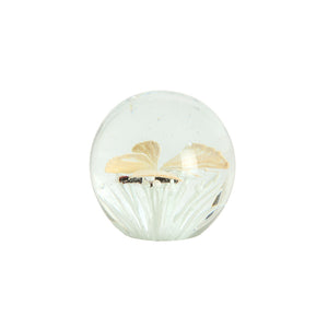 Ornament Ø8x8 cm BUTTERFLY glass cream