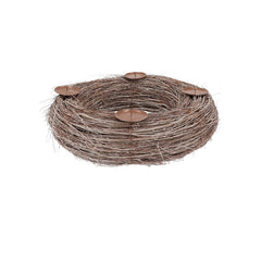 WREATH ELM BRANCHES NATURAL WITH CANDLESTICK 38X10CM