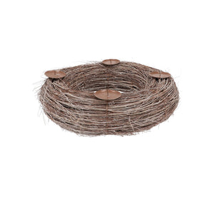 WREATH ELM BRANCHES NATURAL WITH CANDLESTICK 38X10CM