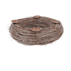 WREATH ELM BRANCHES NATURAL WITH CANDLESTICK 50X12CM