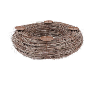 WREATH ELM BRANCHES NATURAL WITH CANDLESTICK 50X12CM